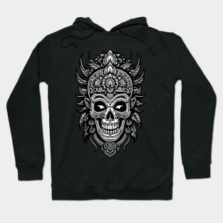 Black and White Tribal Mask Hoodie